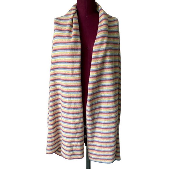 NEW White + Warren Cashmere Striped Scarf Combo One size Multicolor - Picture 1 of 6